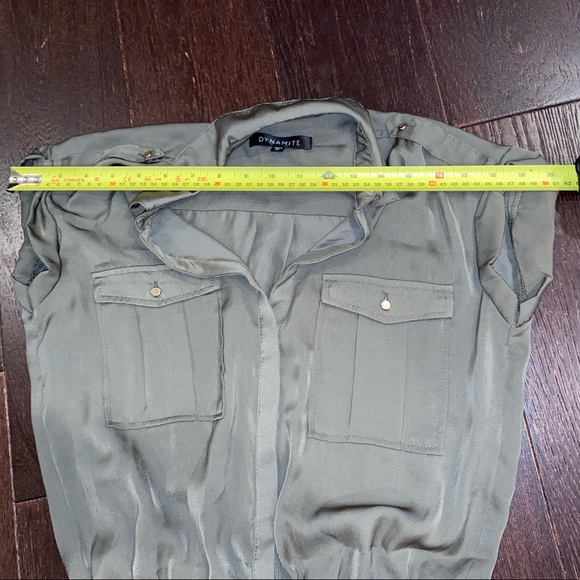 Olive green capped sleeve jumpsuit - Picture 7 of 14